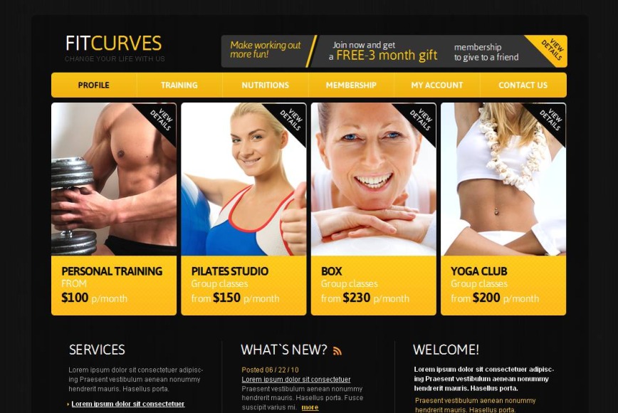 Black Website Template for Fitness Clubs - image