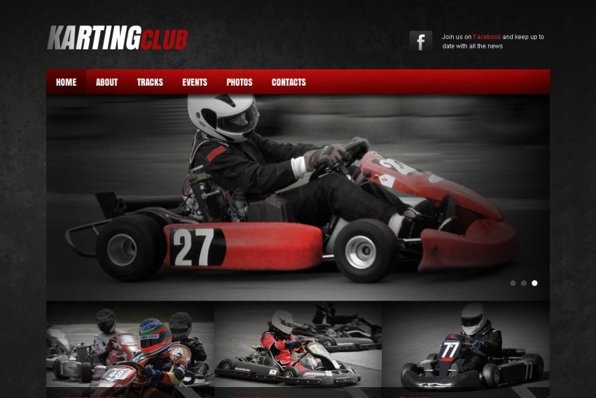 Karting Website Template with Black, Red and White Colors - image