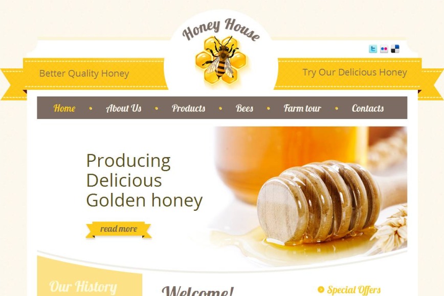 Beekeeping Website Template with Yellow Design - image