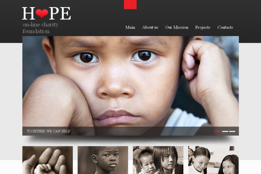 Charity Website Template with Black-and-White Design - image