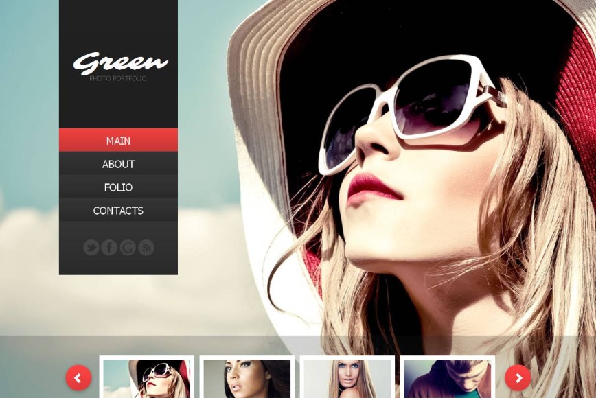 Website Template with a Full-screen Image Gallery and Thumbnails - image