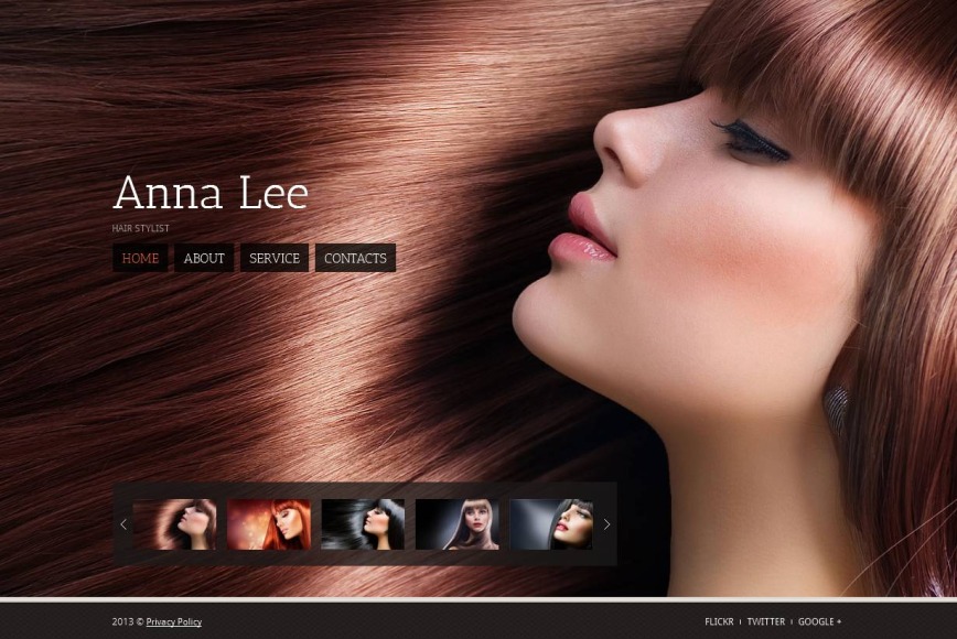 Hair Stylist Personal Portfolio Website Template MotoCMS