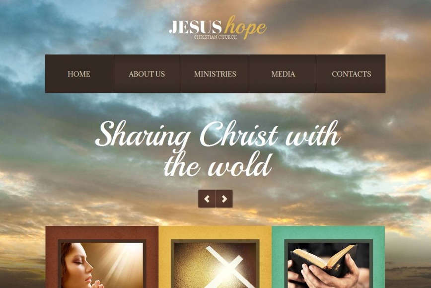 Church Website Template with Photographic Background - image