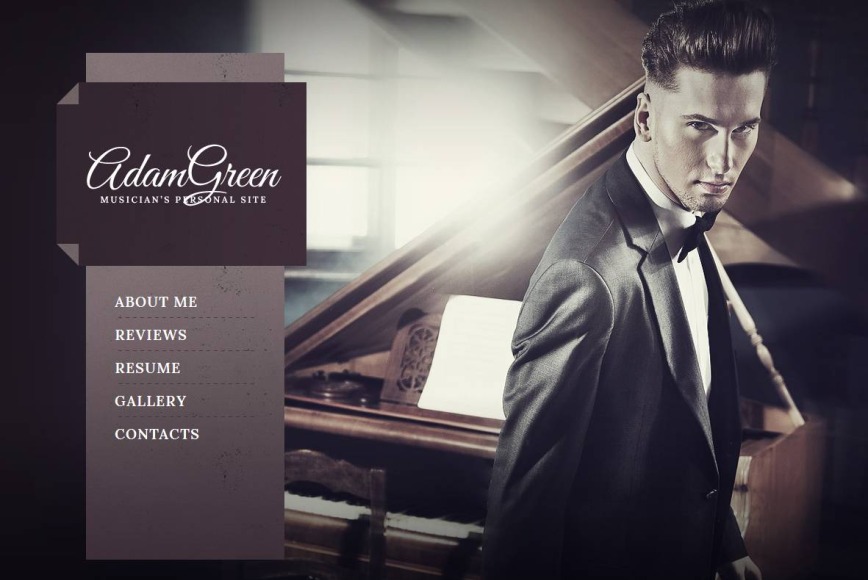 Musician's Personal Website Template With a Photo Background - image