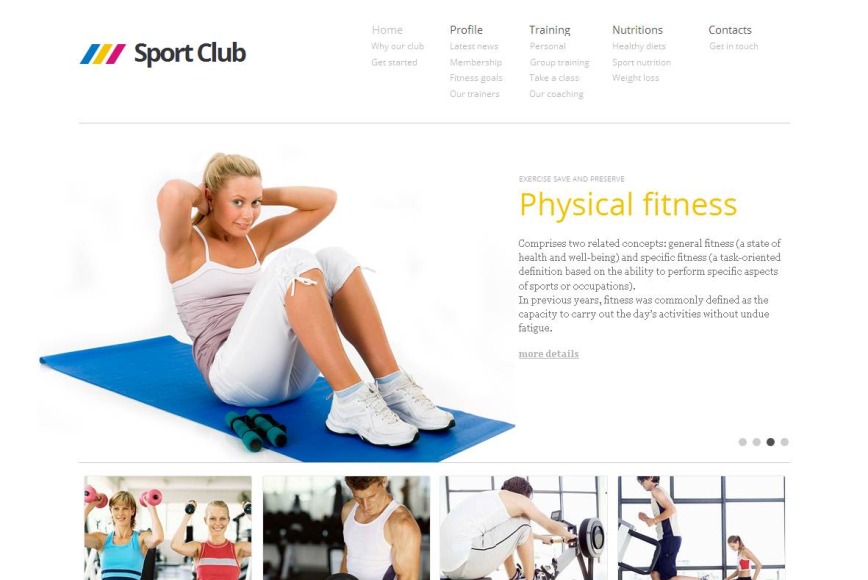 White Website Template for Sport Clubs - image