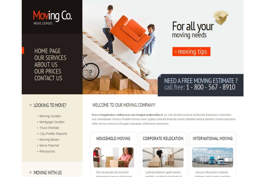 Easy to Navigate Moving Company Website Template - image