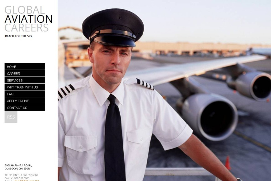 Aviation Website Template with Vertical Navigation - image