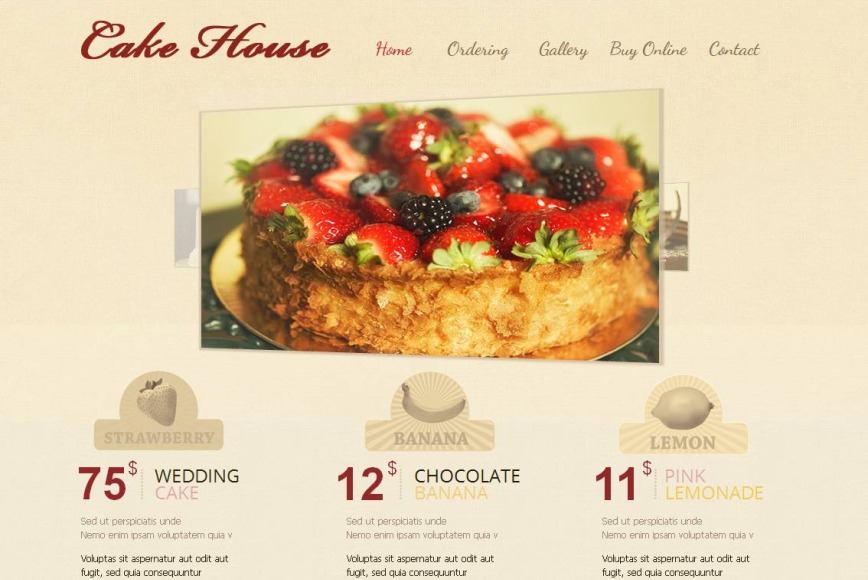 Cream-Colored Dessert Bakery Website Template with Carousel Gallery - image