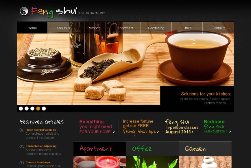 Creative Feng Shui Design Website Template with Original Typography - image