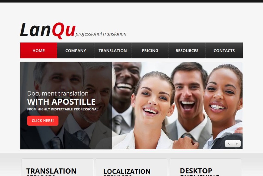 Translation Services Website Template with Large Footer - image