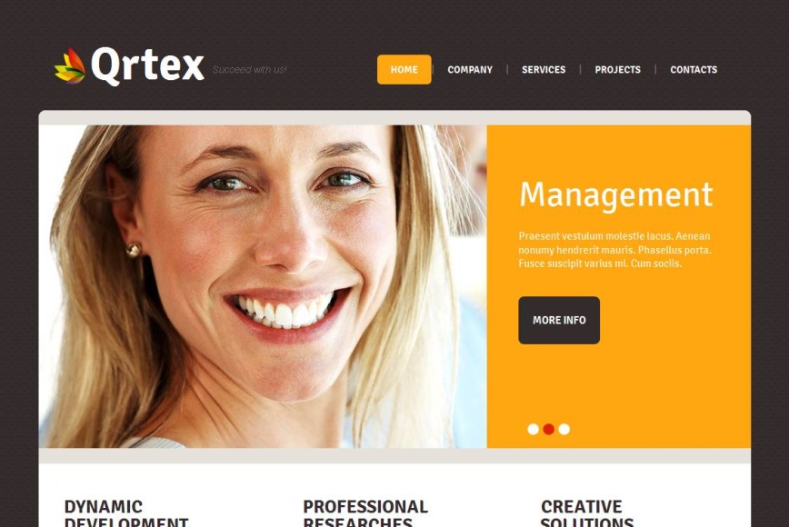 Template Website Manager Management Company Website Template with Brown Background - MotoCMS