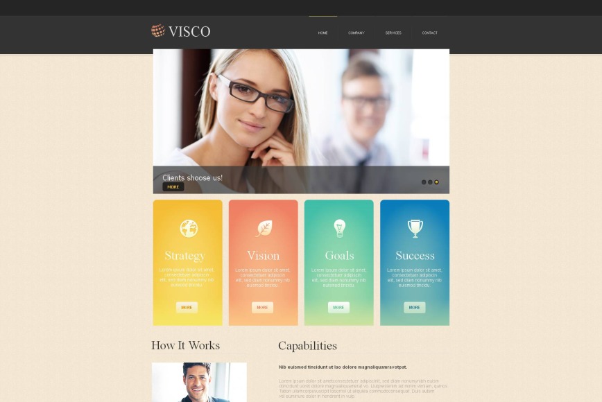 Business Web Template with Cream-Colored Background - image