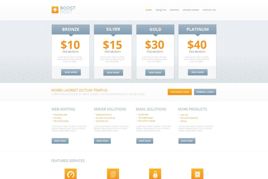 Clean Style Hosting Website Template - image