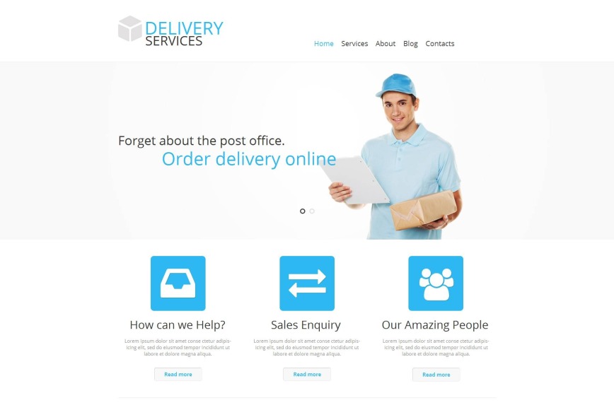 White Delivery Services Website Template - image