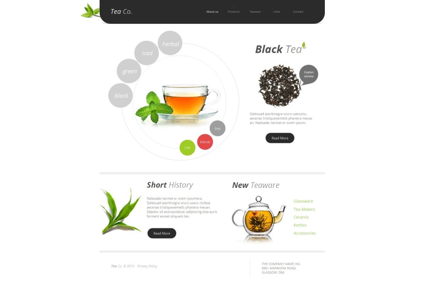 Tea And Teaware Website Template with Circular Menu - image