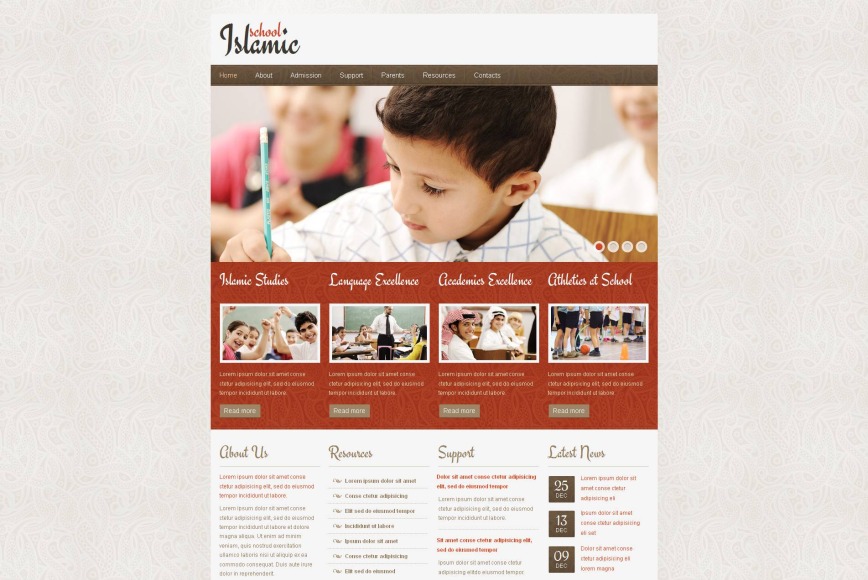 Islamic School Website Template with Creative Typography - image