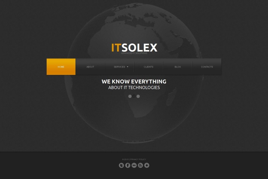 Dark Website Template with a Globe Model for IT Companies - image