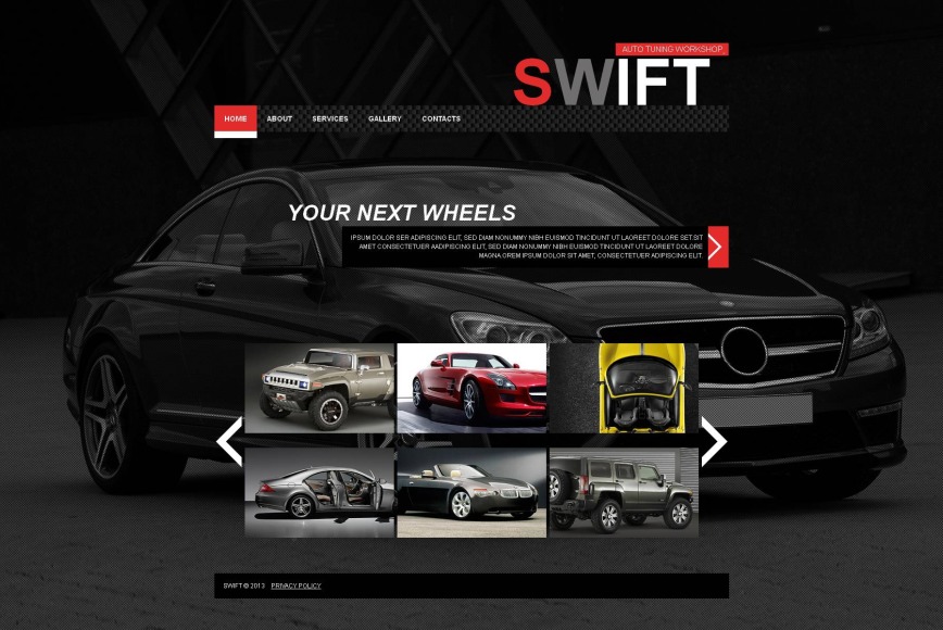 Car Tuning Center site Template with Grid Gallery MotoCMS