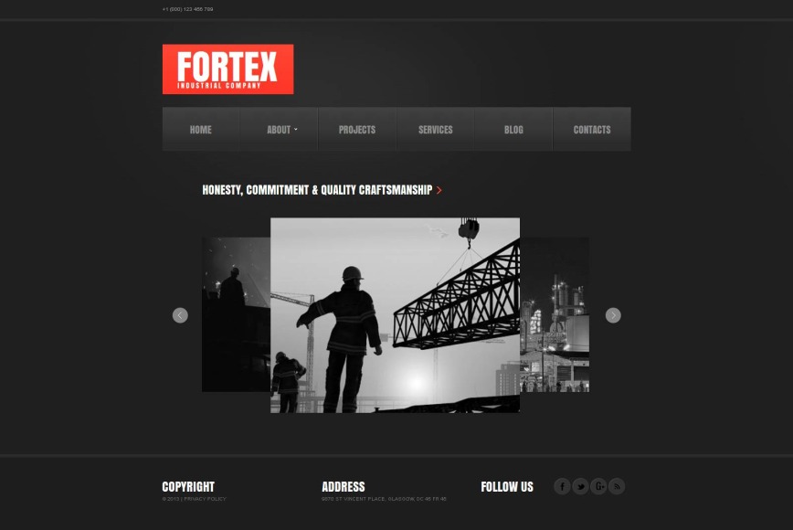 Dark Industrial Website Template with a Carousel Slider - image