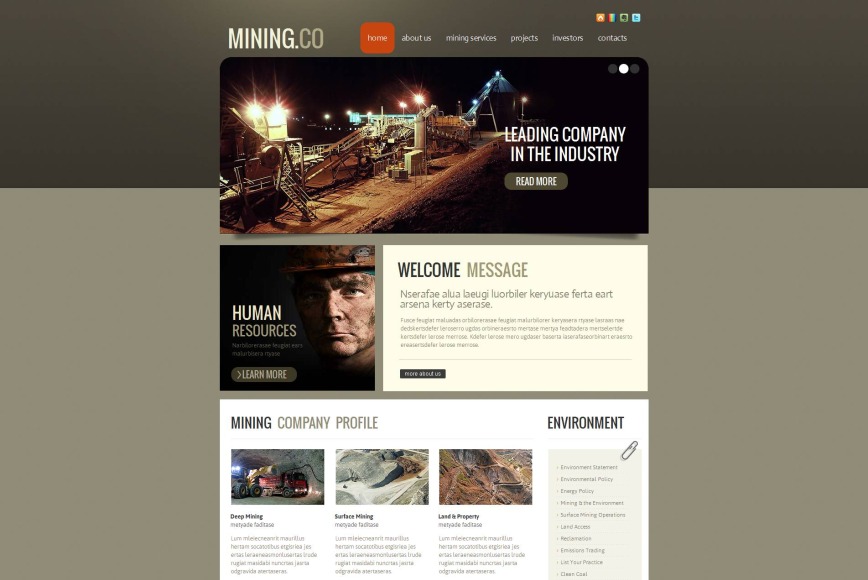 Mining Website Template for Industrial Companies - image