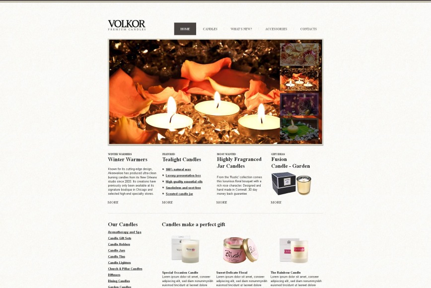Candle Website Template For Gift Shops Motocms