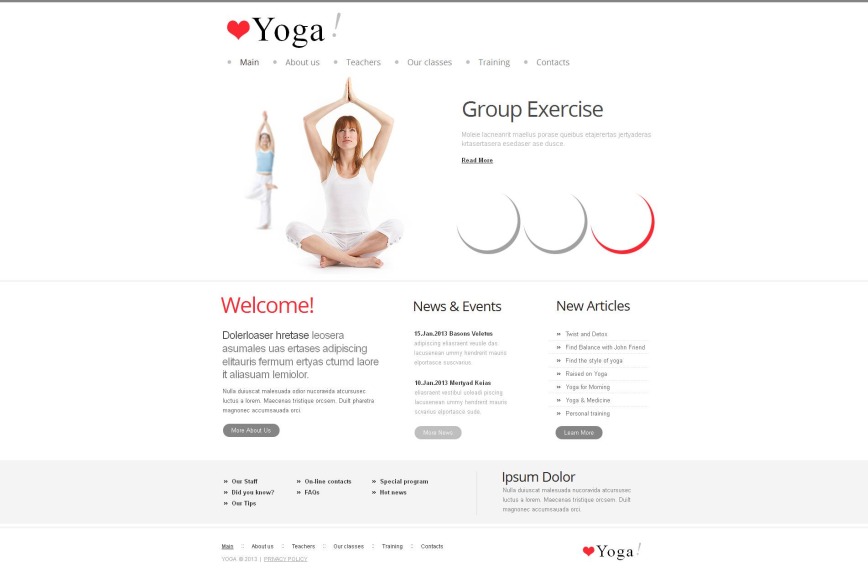 Yoga Website Template Done in Clean Style - image