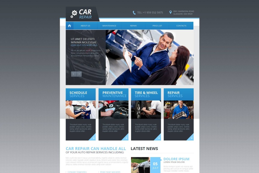Car Repairs Website Template with jQuery Slider - image