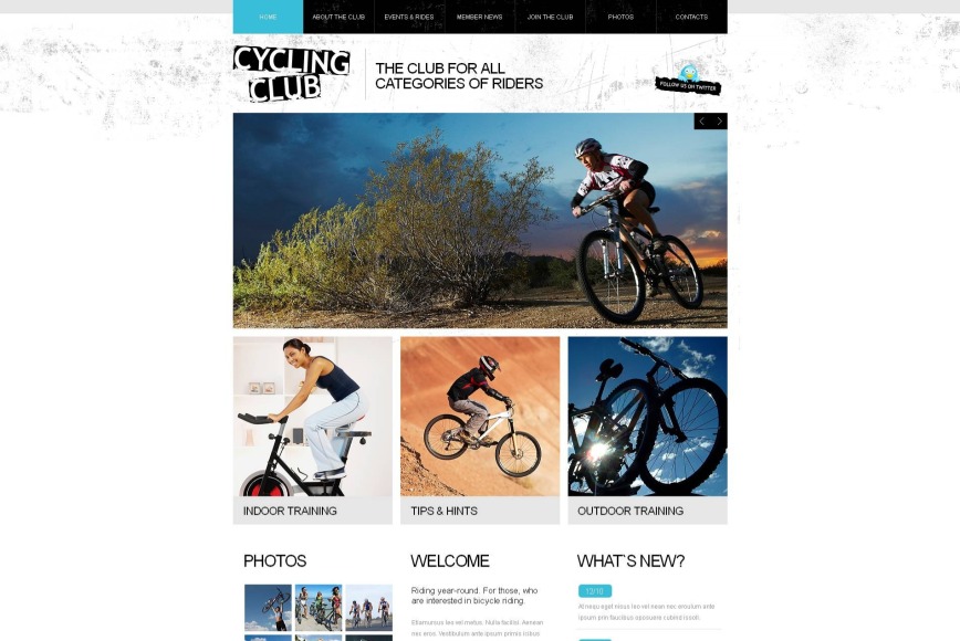 Black and White Website Template for Cycling Club - image