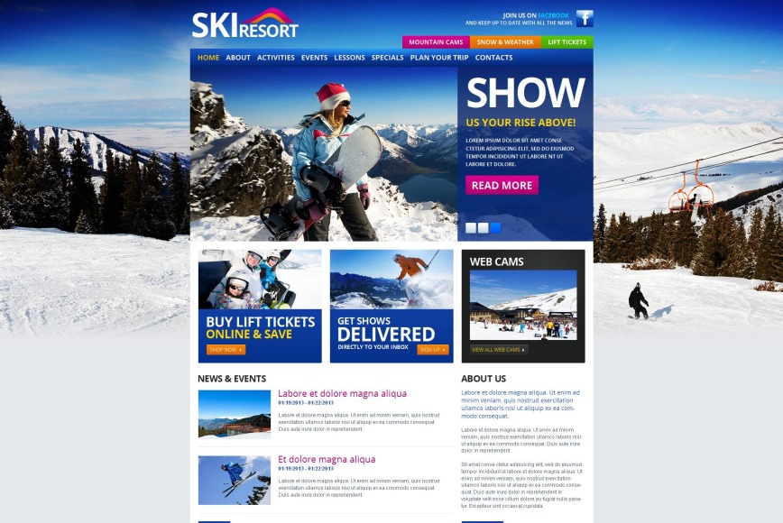 HTML шаблон сайта SKI Resort html - image