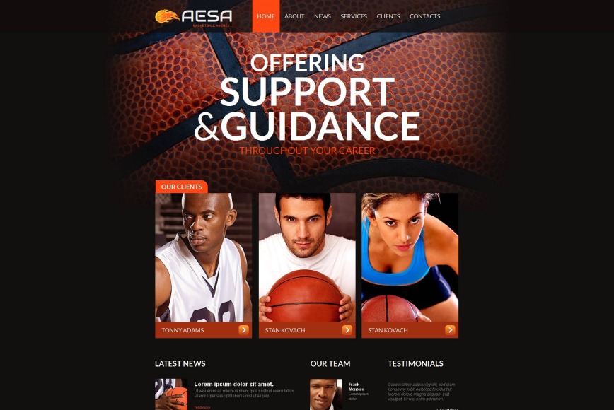 Sport Website Template for Basketball Player Agents - image