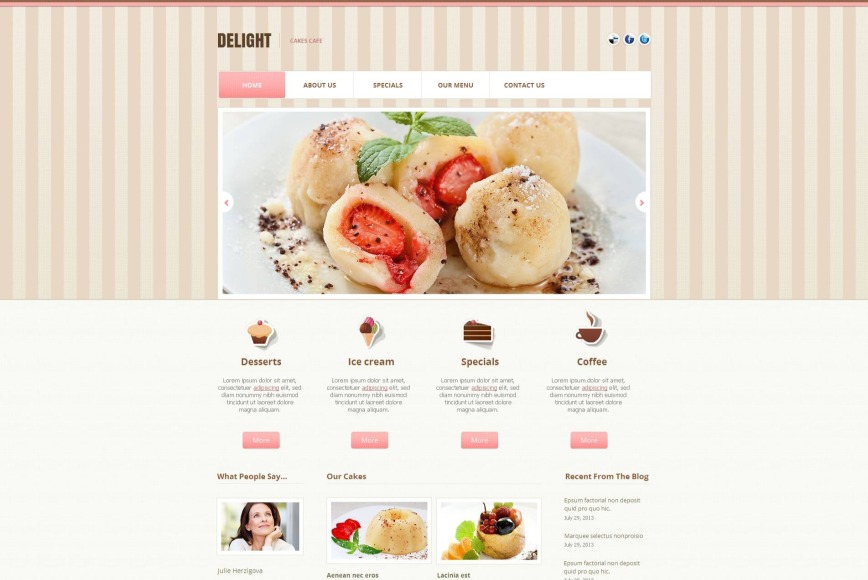 Cafe Website Template with Textured Header - image