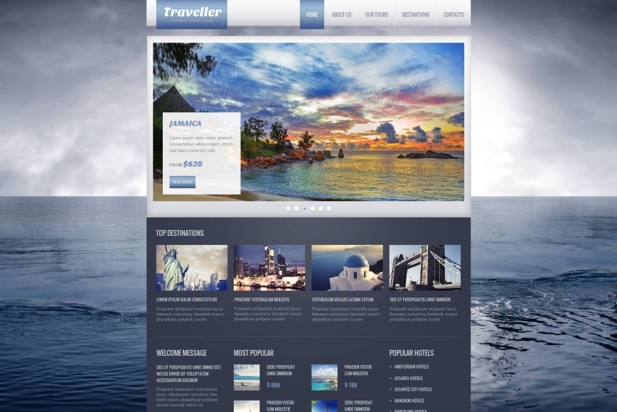 Travel Portal Template with Photography Background - image