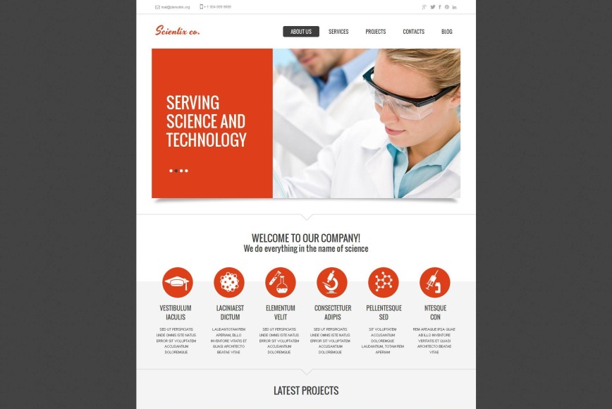 Content-Rich Website Template for Science Labs - image
