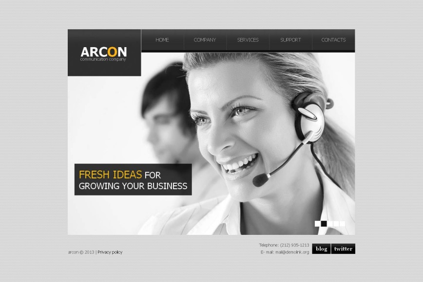 Communication Company Website Template with Photography Background - image