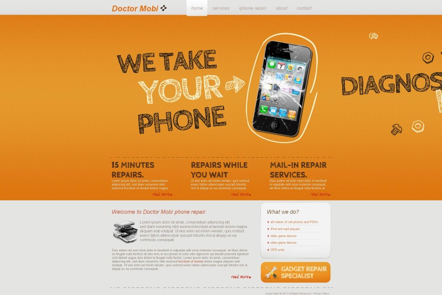 Creative Phone Repair Center Website Template - MotoCMS