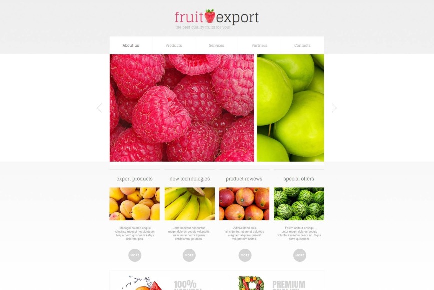 Fruit Website Template Designed in Clean Style - image