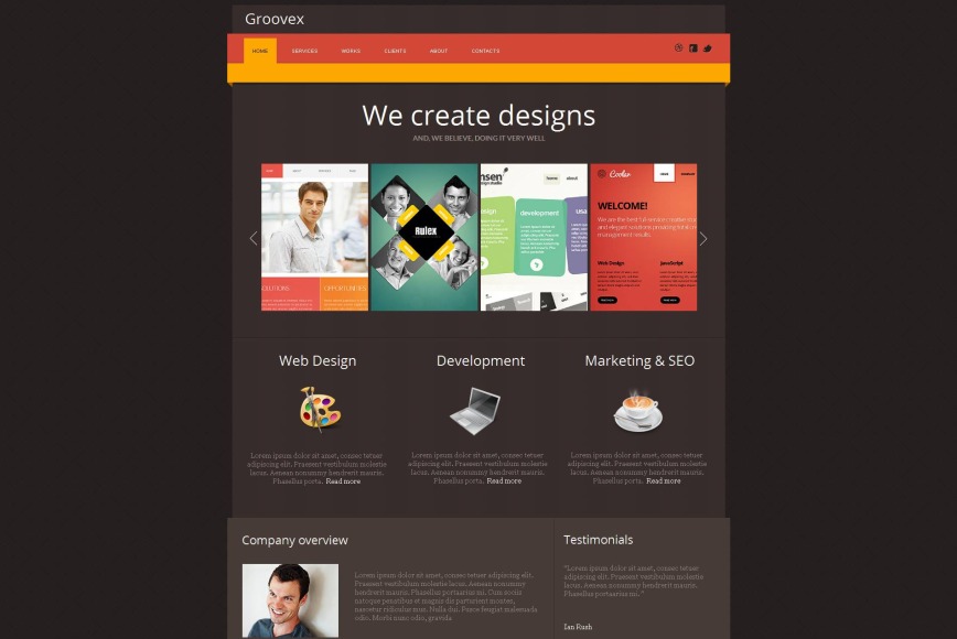 Creative Website Template with Carousel Slider - image