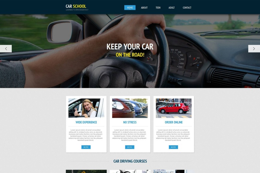 Driving School Website Template with Large Photo Slider - image
