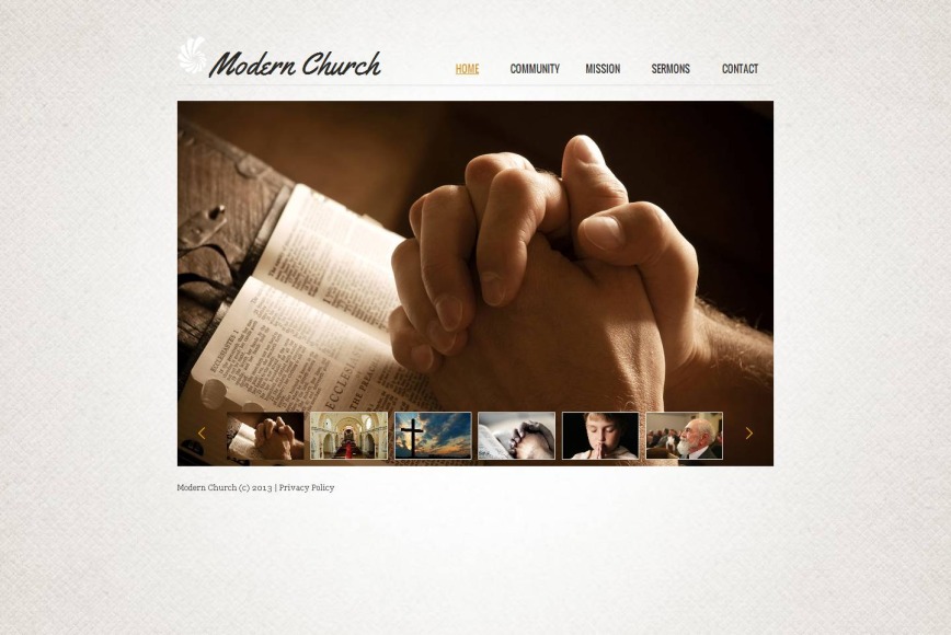 Simple Church Web Template with Home Page Photo Gallery - image