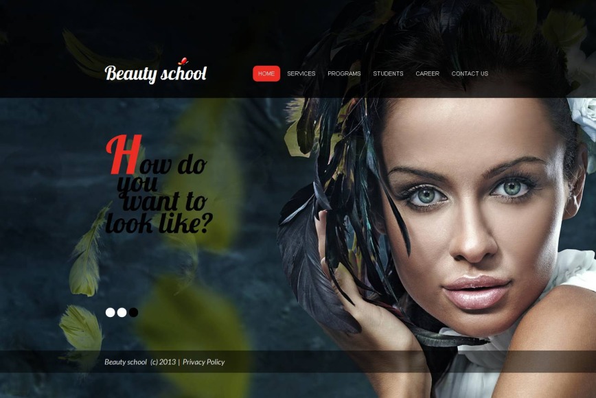 Beauty School Website Template with Full-Page Background Slider - image