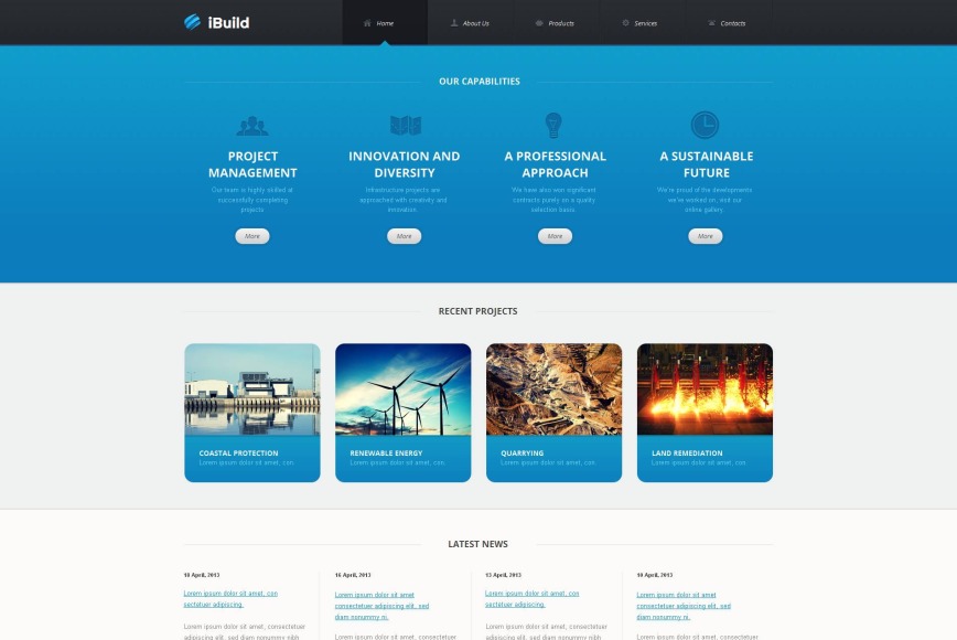 Project Management Website Template with Large Images MotoCMS
