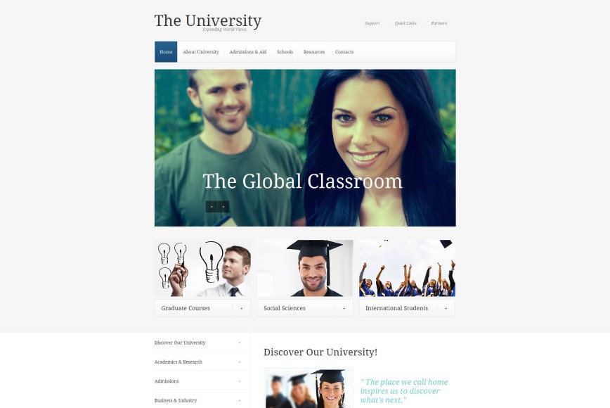 Flat Website Template for Universities - image
