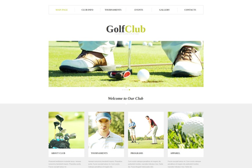 Golf Club Website Template Designed in Clean Style MotoCMS