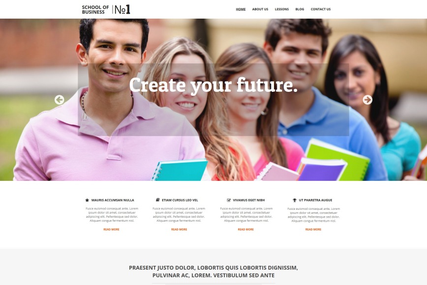 Business School Website Template with Drop-Down Menu - image