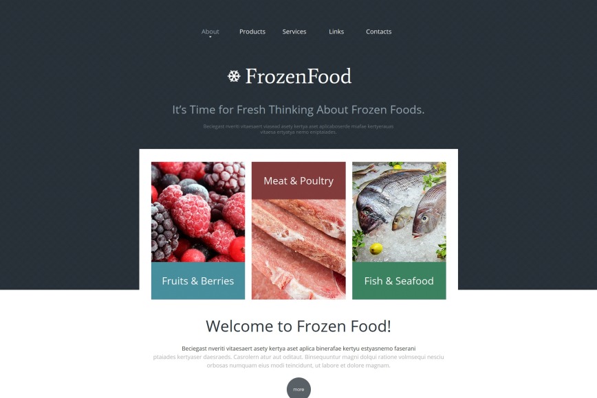 Food Website Design Template for Frozen Foods image