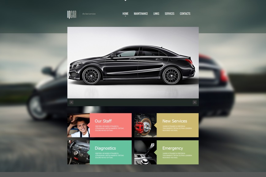 Auto Repair Website Template with Gray Header - image