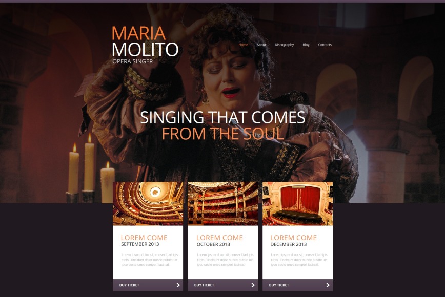 Opera Singer's Personal Page Template with Large Header Image - image