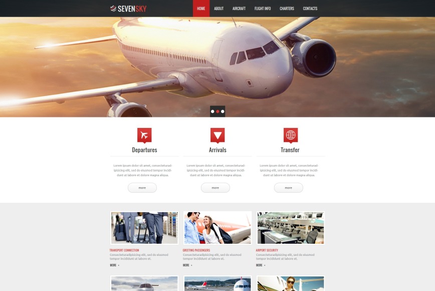 Airport Website Template With Image Slider And Photo Gallery MotoCMS