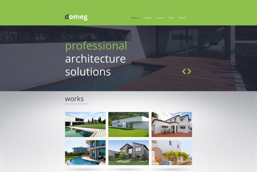 Flat Website Design with Photo Gallery for Architects - image