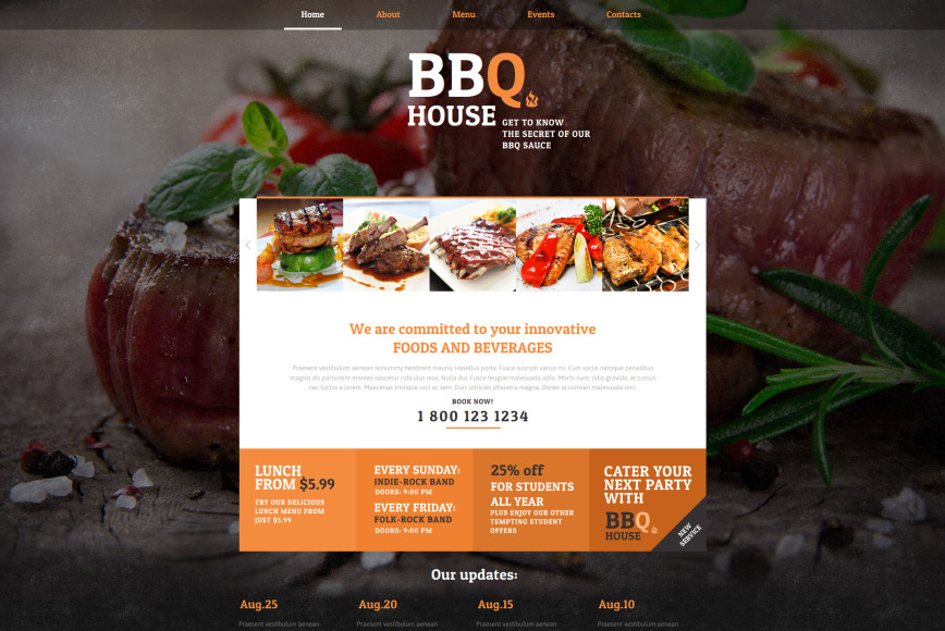 Barbecue Restaurant Website Template - image